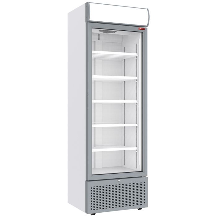 Positive Kühlvitrine 494 Liter WEISS mit Leuchtkasten - CLP52-SW-1