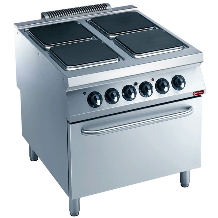 Elektro Plattenherd mit 4 Kochplatten auf Elektrobackofen - E22/4PQF8-N-1