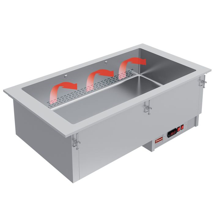 Element Bain-Marie 2 GN 1/1 - ausgetrocknet - belüftete - IN/BX08-PSC-1