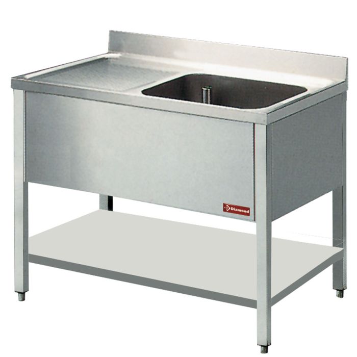 Spültisch 1 Becken und 1 Abtropffläche - L1211S/6-D-1