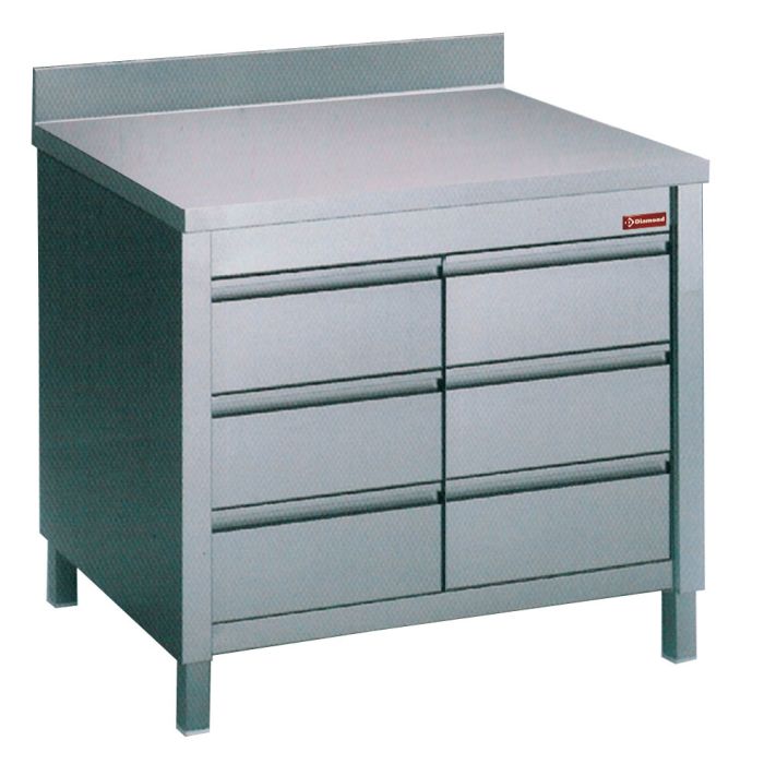 Arbeitsschrank mit 6 Schubladen GN1/1 - TACS107/U-D-1