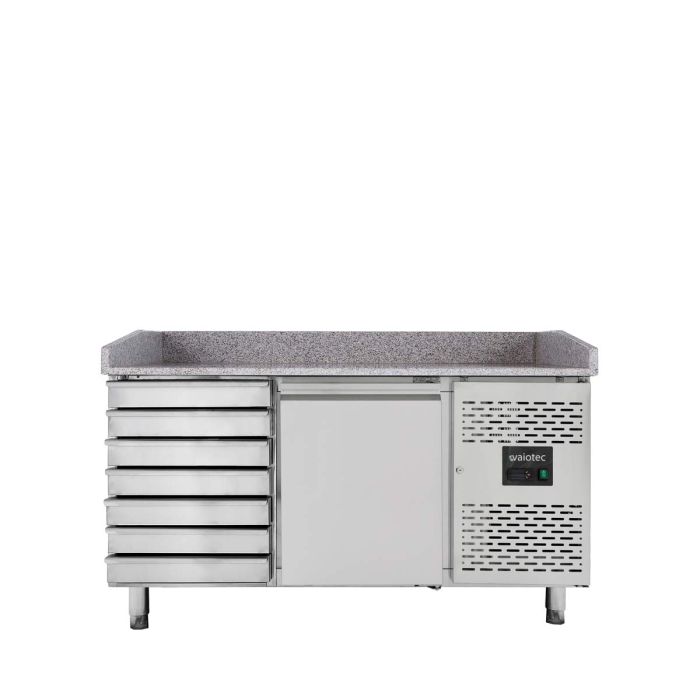 EASYLINE Pizzakühltisch 800 / 1-türig & 7 Schubladen "grau"-1