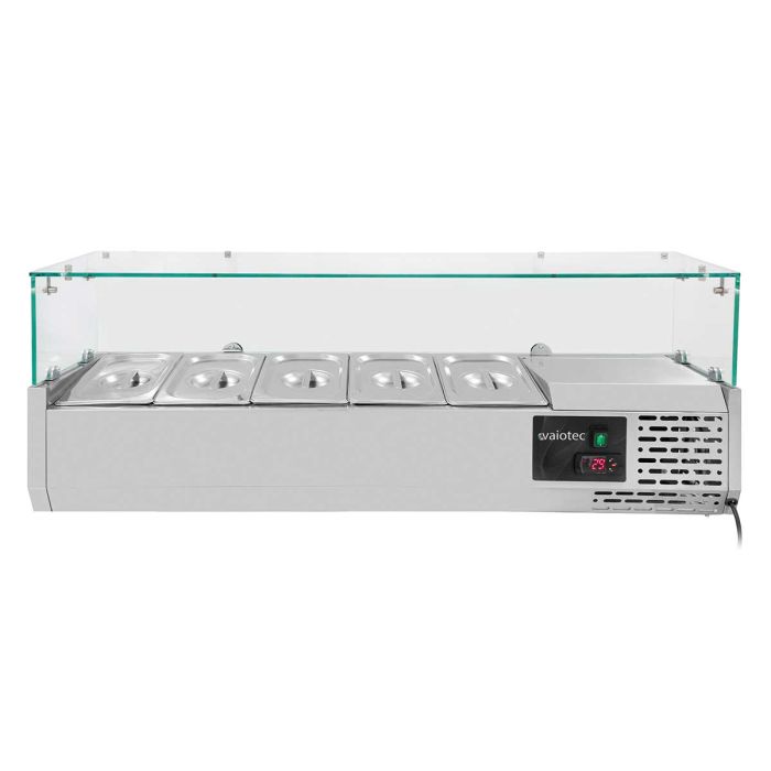 EASYLINE Kühlaufsatzvitrine Kühlaufsatz 330 mit Glasabdeckung 5xGN1/4 - 1200-1