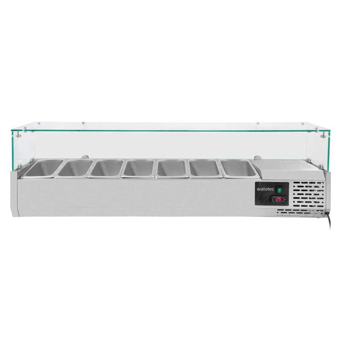 EASYLINE Kühlaufsatzvitrine Kühlaufsatz 330 mit Glasabdeckung 7xGN1/4 - 1500-1