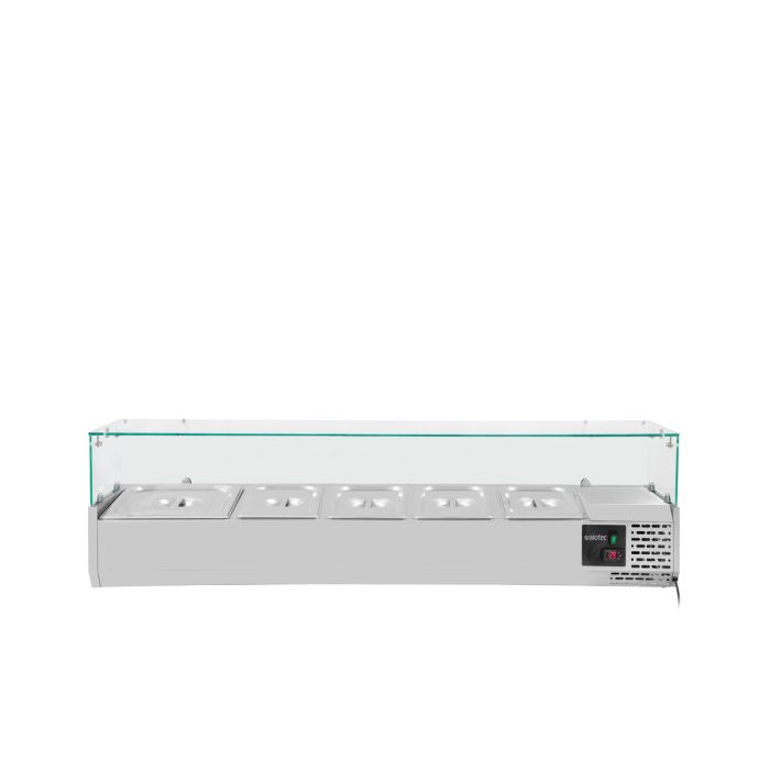 EASYLINE Kühlaufsatzvitrine Kühlaufsatz 380 mit Glasabdeckung 4xGN1/3 + 1xGN1/2 - 1400-1