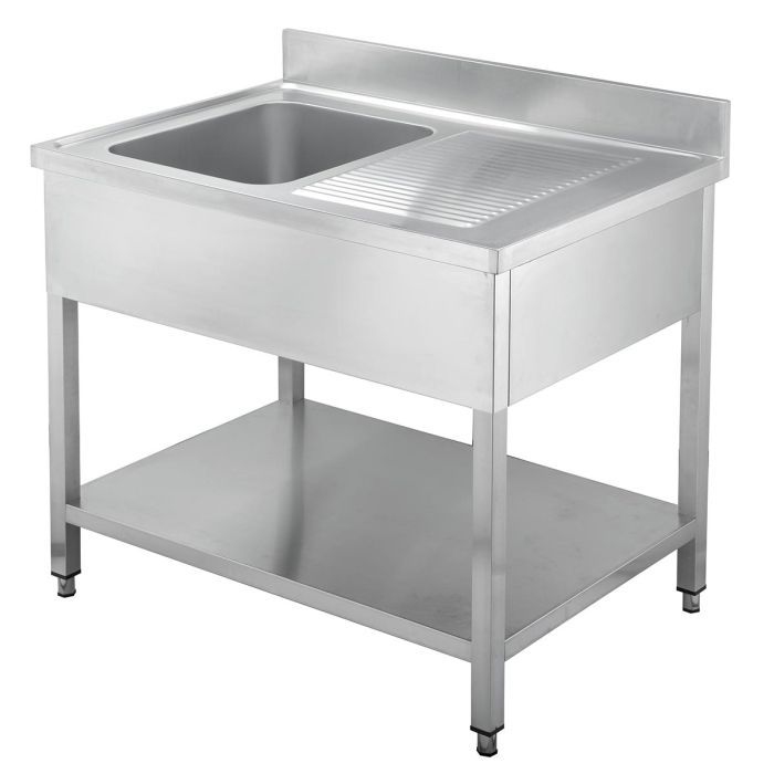 TOPLINE Spültisch 600 / 1 Becken links + Abtropffläche B:1200-1