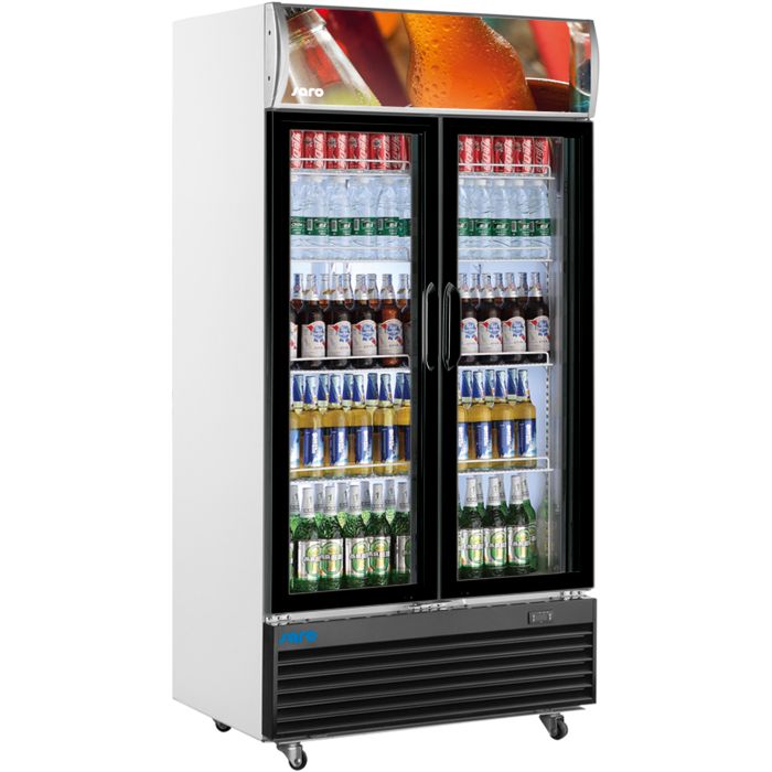 SARO Getränkekühlschrank mit Werbetafel - 2-türig Modell GTK 800-1