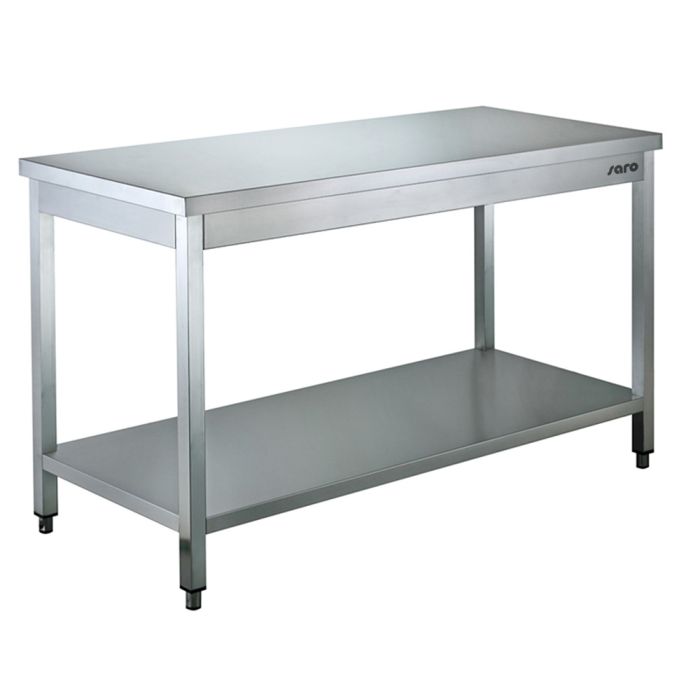 SARO Edelstahltisch zerlegbar, mit Unterblatt - 700 mm Tiefe, 2000mm-1