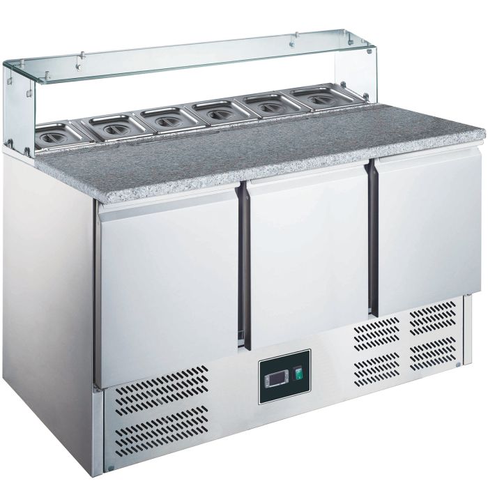 SARO Pizzatisch mit Glasaufsatz Modell EPS 903 G-1