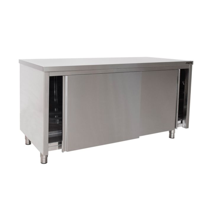 SARO Edelstahlschrank, Schiebetür - 600 mm Tiefe, 1600mm-1