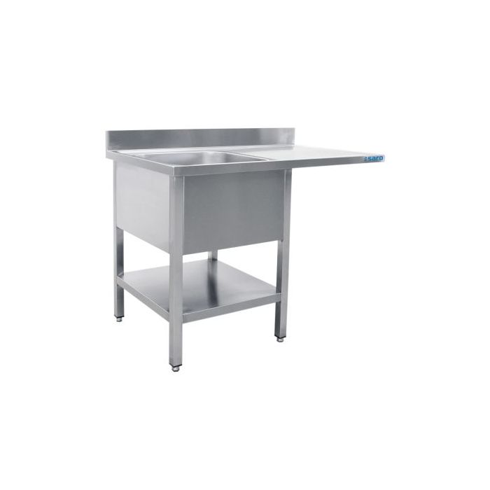 SARO Spülcenter mit 2 Becken, links - 600 mm Tiefe, 1600mm-1