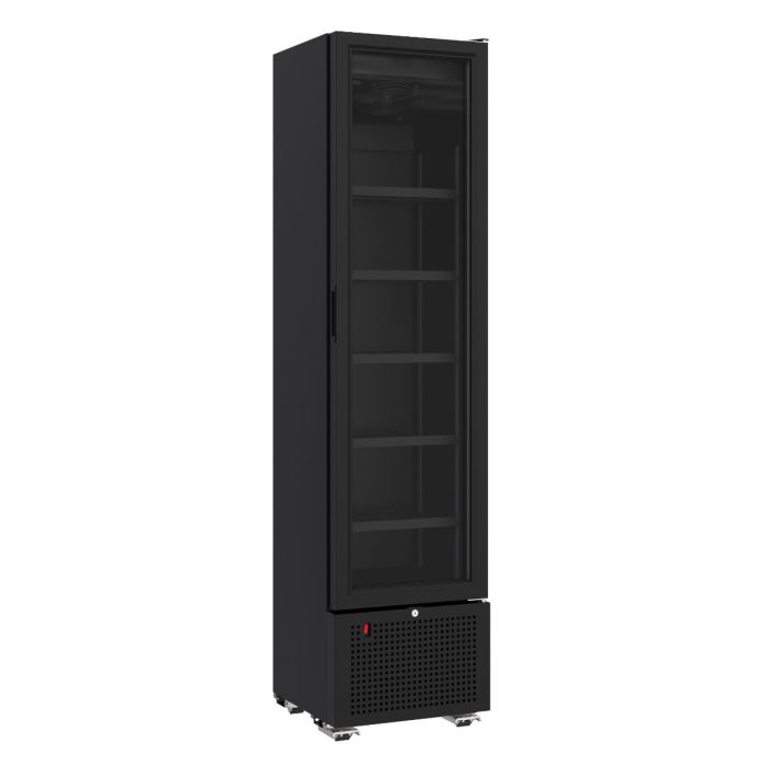 KÜHLSCHRANK 1 GLASTÜR SCHWARZ 221L-1