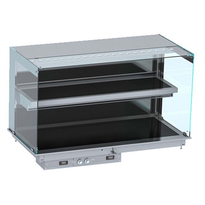 Einbau - Wandmodell - Wärmevitrine Keramik eckig - schwarz 5/1-1