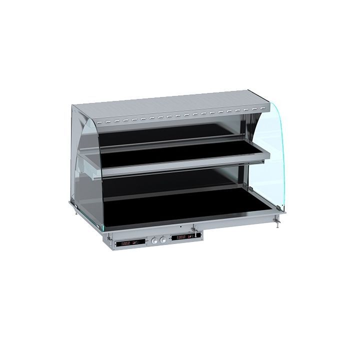 Einbau - Wandmodell - Wärmevitrine Keramik rund - schwarz 4/1-1