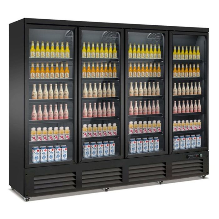 Kühlschrank mit 4 Glastüren schwarz CEB-2000R BL -1