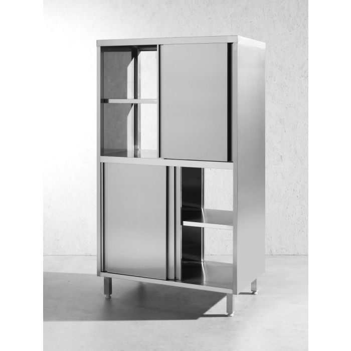 Durchreicheschrank mit Trennwand und Schiebetüren, HENDI, Kitchen Line, 800x500x(H)1800mm-1