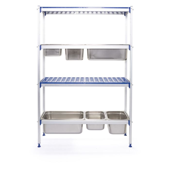 Regalsystem aus Aluminium für GN Behälter, HENDI, 1120x355x(H)1685mm-1