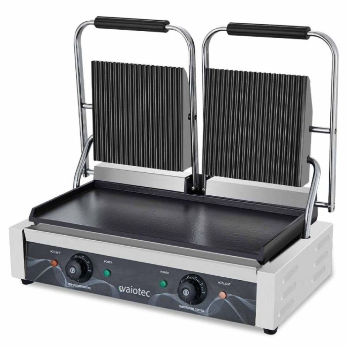 EASYLINE Elektro Kontaktgrill "doppelt" Breite 568 mm, oben gerillt & unten glatt-3