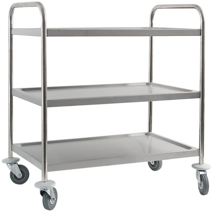 Servierwagen aus Edelstahl, mit drei Borden, 860 x 540 x 920 mm (BxTxH)-1