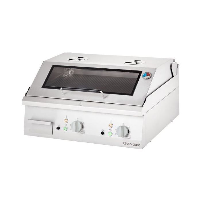 Elektro-Griddleplatte mit Haube als Tischgerät, Serie 700 ND - gerillt 800x700x430 mm-1