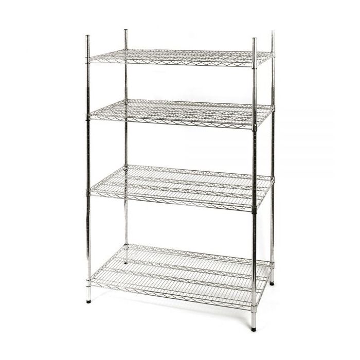 Lagerregal aus verchromten Stahl, Abmessung 1220x610x1800 mm (BxTxH)-2