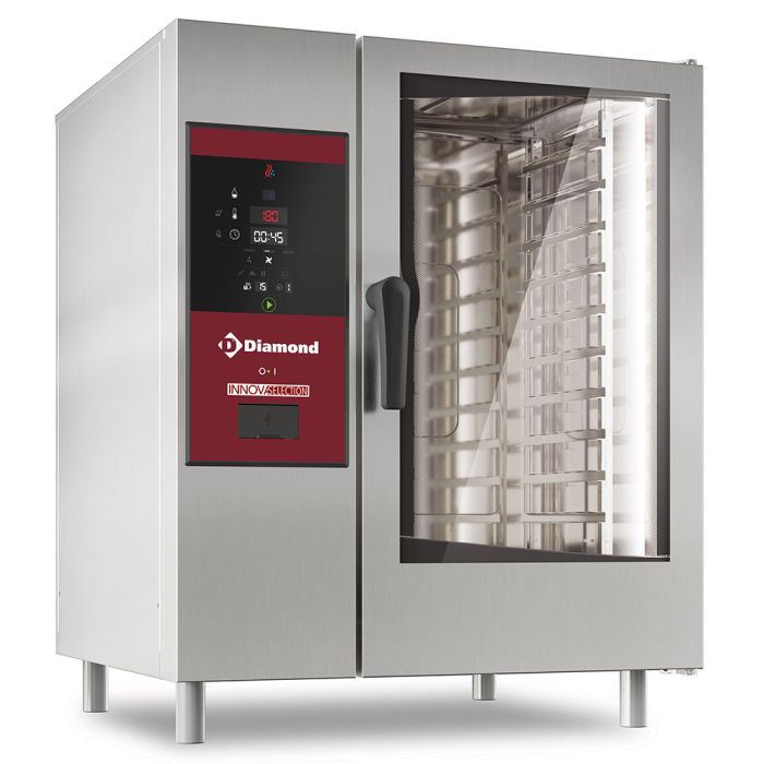 Gas Kombidämpfer mit Boiler & Konvektion 10x GN 1/1+ Reinigung - SBGS/XC-10-1