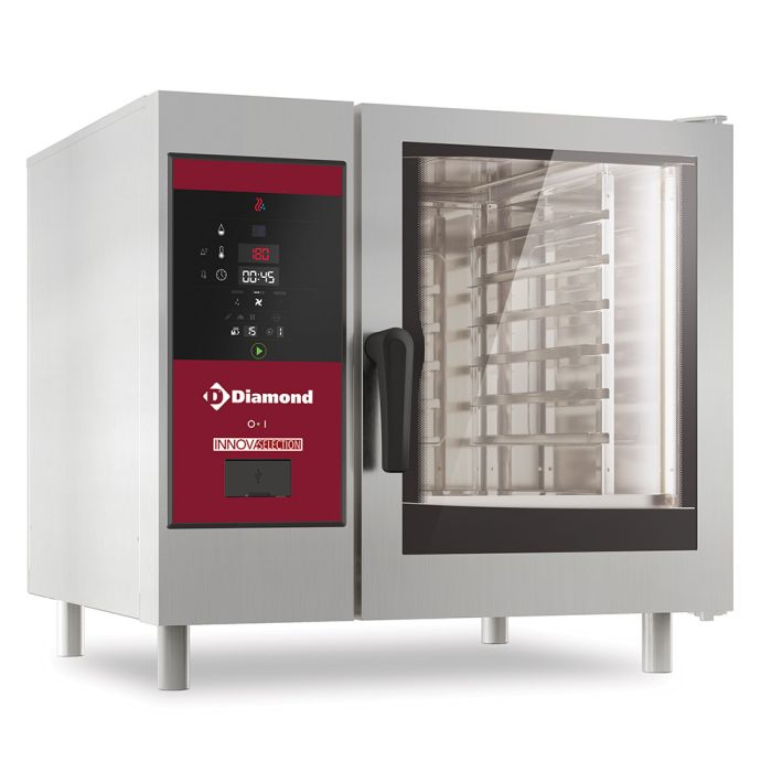 Elektro Kombidämpfer mit direkter Dampfzufuhr und Konfektion, 6x GN 1/1 + Reinigung - SDE/XC-06-1