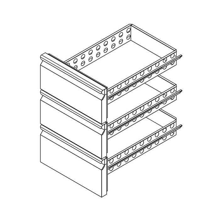 3er Schubladenblock 1/3+1/3+1/3 für Kühltisch 700 Serie - THP-1
