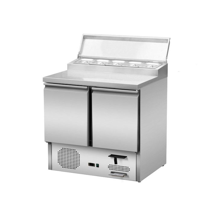 Saladette/Zubereitungstisch 2 Türen, Unterbaukühlung, 90x70-1