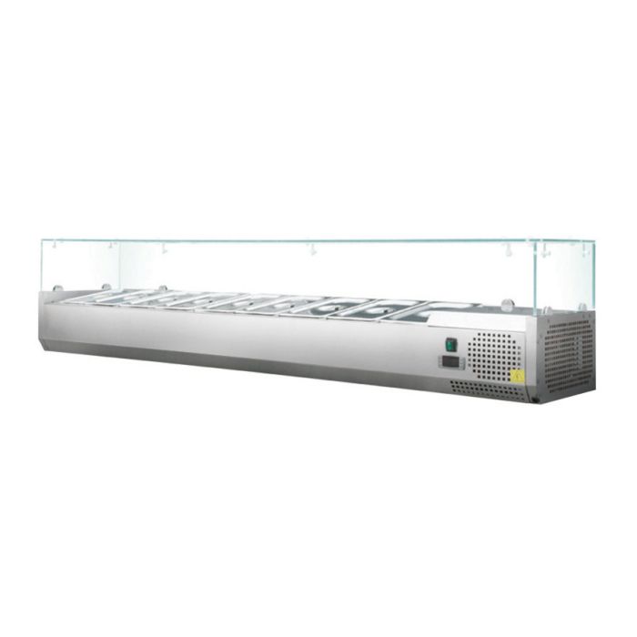 Kühlaufsatzvitrine GN 1/4, 150 x 34, Glasaufsatz-1
