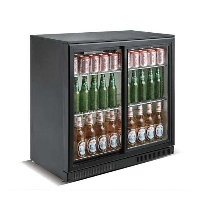 Flaschenkühler/ Flaschenkühlschrank - Inhalt 228 Liter, 2 Schiebetüren-1