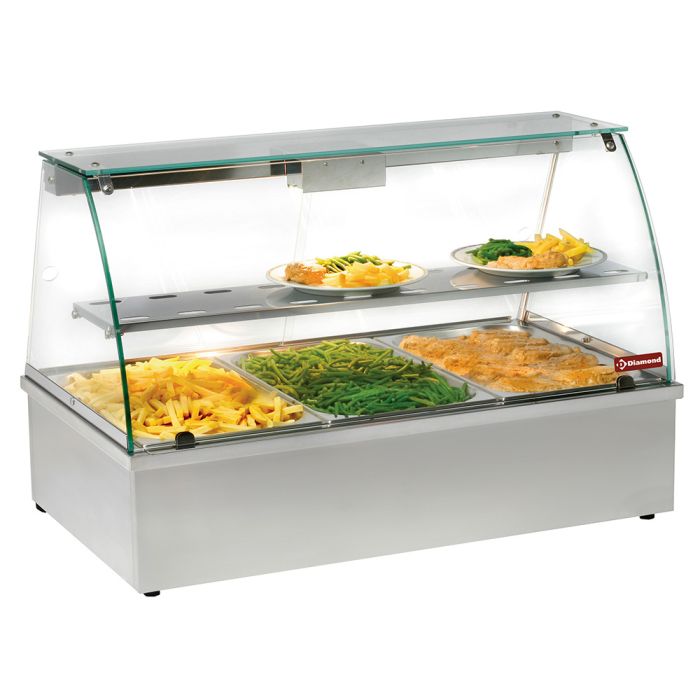 Wärmevitrine, Bain-Marie, 3 GN 1/1 Panorama - VBE-311-1