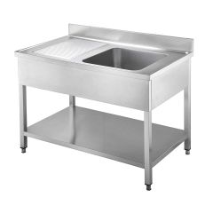 EASYLINE Sp&uuml;ltisch 600 / 1 Becken rechts mit Abtropffl&auml;che B:1000