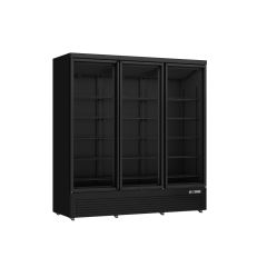 Getr&auml;nkek&uuml;hlschrank / K&uuml;hlschrank mit 3 Glast&uuml;ren - schwarz