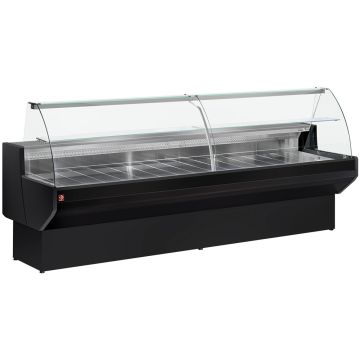 Kühltheke mit gebogener Frontscheibe und Reservefach - SCHWARZ - ML15/B5-R2