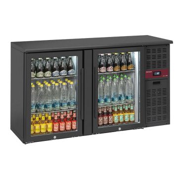 Flaschenkühlschrank 2 Glastüren, 320 Liter, verstellbare Füße - RLB2-2G