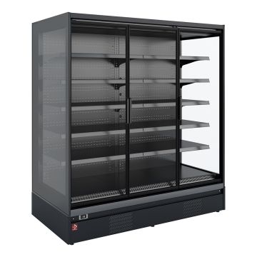 Wand-Kühlmöbel, Selbstbedienung, Flügeltüren - FULL BLACK - RNP20-U5