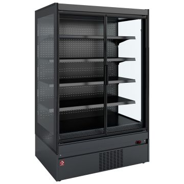 Wand-Kühlmöbel, Glaswangen, Selbstbedienung, Schwenktüren - Schwarze Dekoration - SCM14-C5