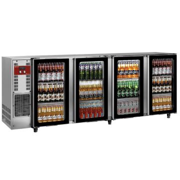 Flaschenkühlschrank, Edelstahl,  4 Glastüren, 783 Liter - TAVX/4G-R2