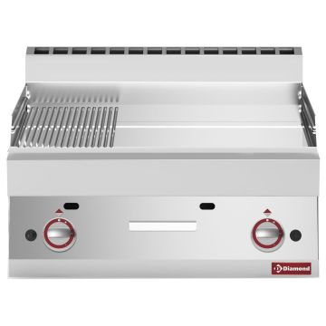 Gas Grillplatte 2/3 glatt 1/3 gerillt  -Top- hartverchromt "50 µm" - G65/PMCD7T-N