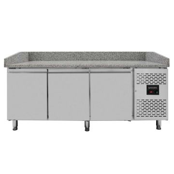 EASYLINE Pizzatisch Pizzakühltisch 800 / 3-türig "grau"