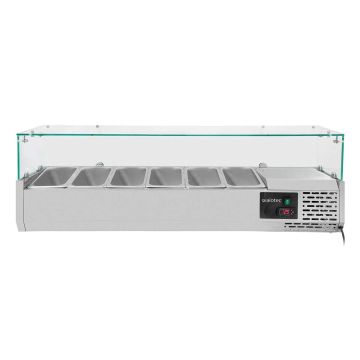 EASYLINE Kühlaufsatzvitrine Kühlaufsatz 330 mit Glasabdeckung 6xGN1/4 - 1400