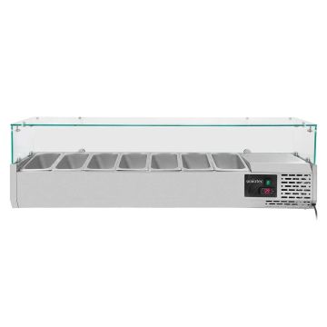 EASYLINE Kühlaufsatzvitrine Kühlaufsatz 330 mit Glasabdeckung 7xGN1/4 - 1500