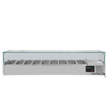 EASYLINE Kühlaufsatzvitrine Kühlaufsatz 380 mit Glasabdeckung 9xGN1/3 - 2000