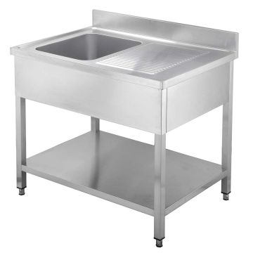 EASYLINE Spültisch 700 / 1 Becken links und Abtropffläche B:1200
