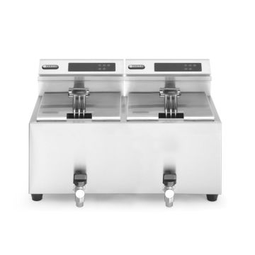Fritteuse Profi Line digital- mit Ablasshahn 2 x 8 l