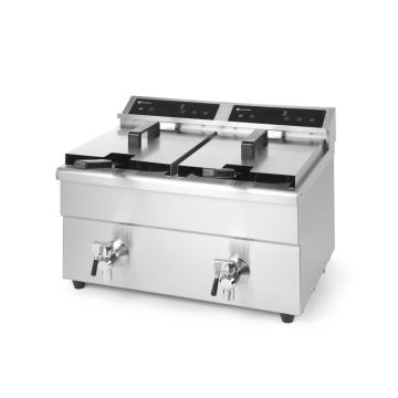 Induktionsfritteuse - mit Ablasshahn 2x8 l