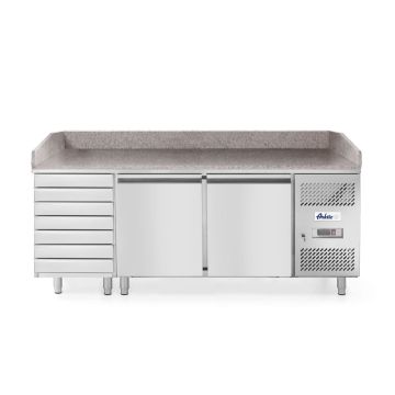 Pizzatisch, zweitürig mit 7 Schubladen 280L