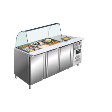 SARO Saladette mit Glasaufsatz Modell GN 3100 TNS