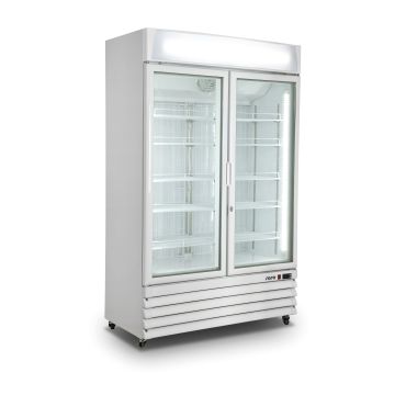 SARO Kühlschrank mit 2 Glastüren, weiß, G 885